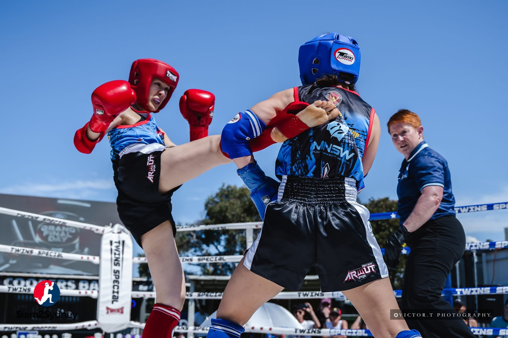 Muay Thai coach Danni in competition